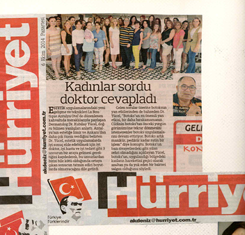 Antalya Dermatolog Kubilay Yucel Hurriyet gazetesi yazı