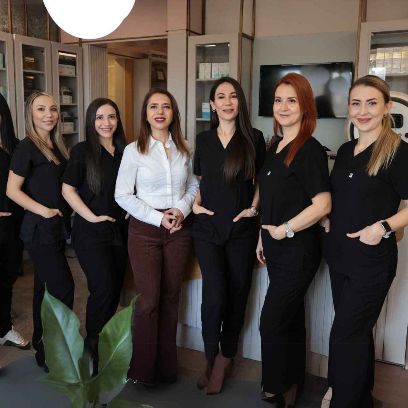 Esthetician staff photo together